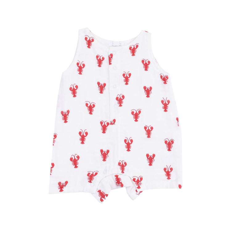 Lobster Muslin Sleeveless Shortie Romper