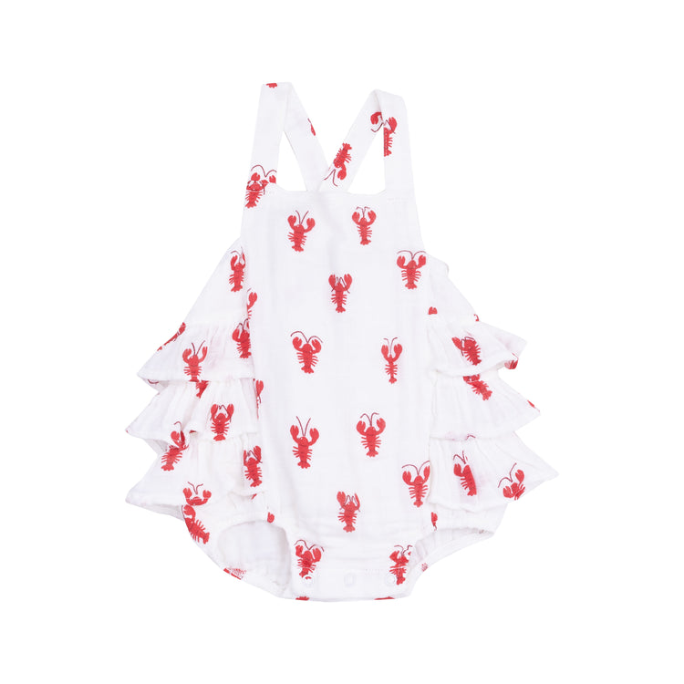 Lobster Ruffle Muslin Sunsuit