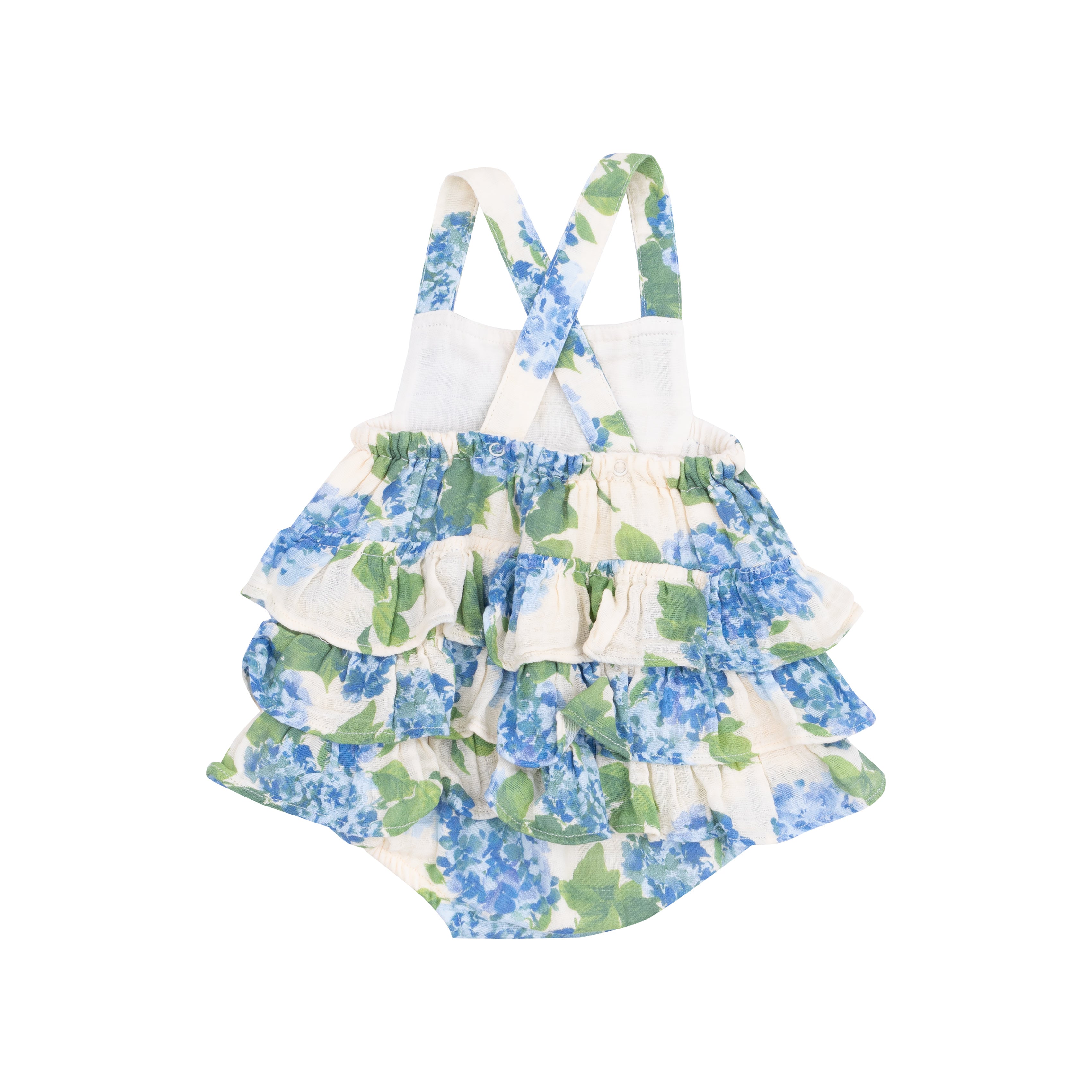 Watercolor Hydrangeas Ruffle Sunsuit