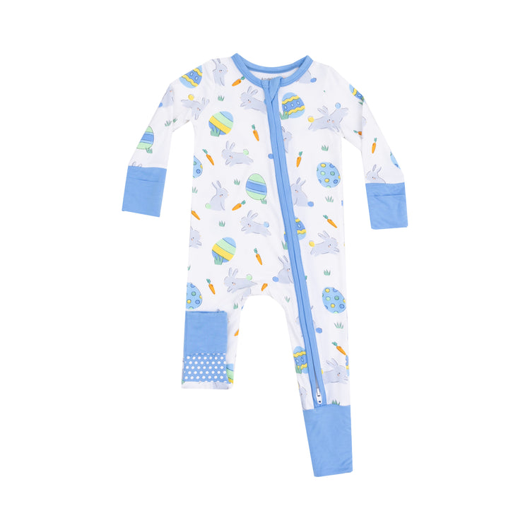 Blue Easter Bunnies 2 Way Zipper Romper