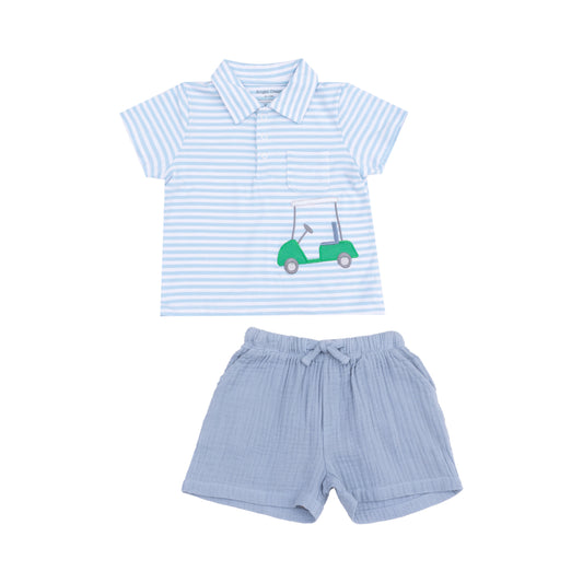 Golf Appliqué Shirt and Short Set