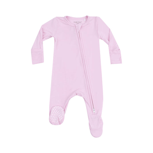 Nosegay Solid Pink 2 Way Zipper Footie