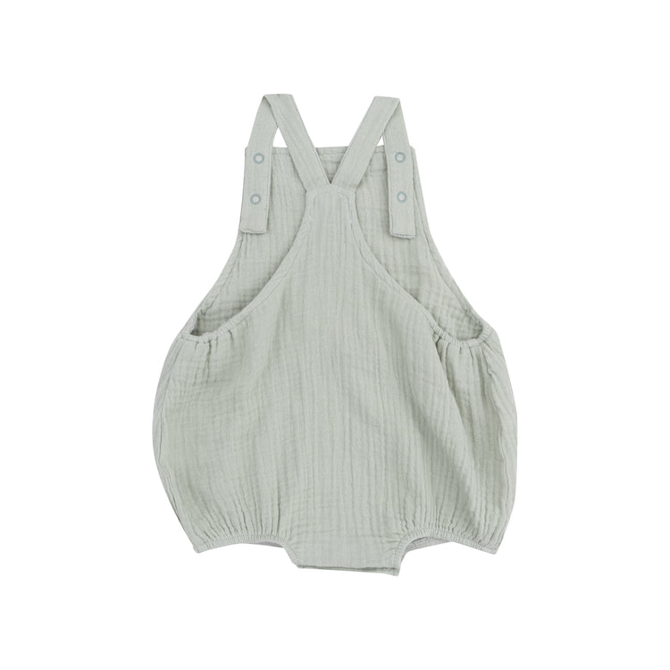 Solid Muslin Desert Green Pocket Sunsuit