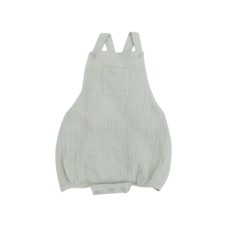 Solid Muslin Desert Green Pocket Sunsuit