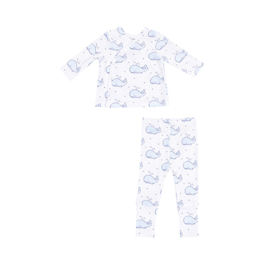 Bubbly Whale Blue Set With Pants