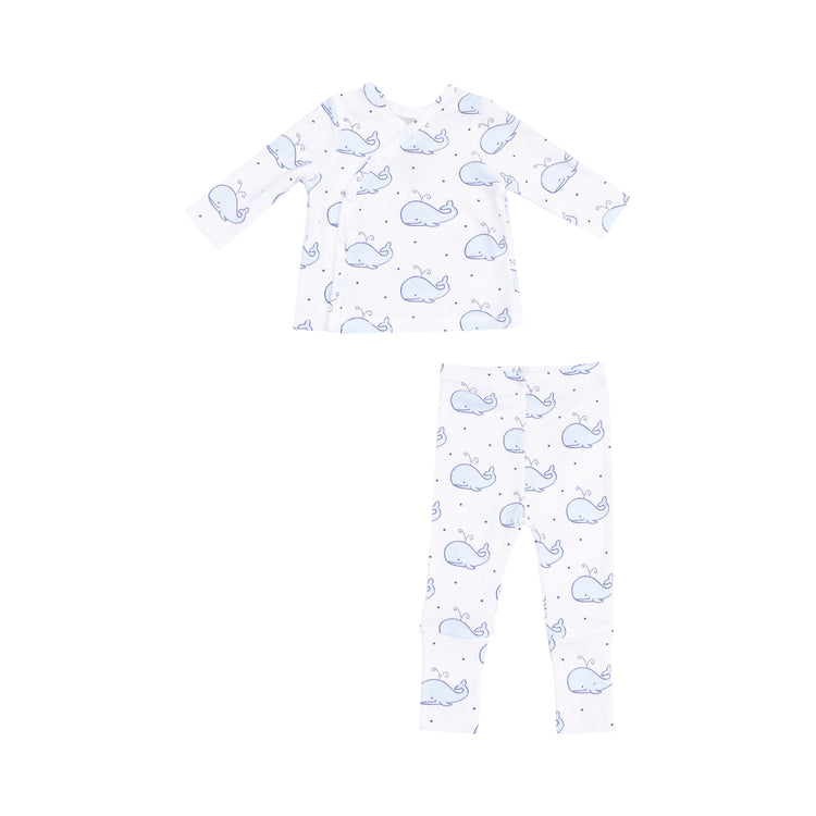 Bubbly Whale Blue Set With Pants