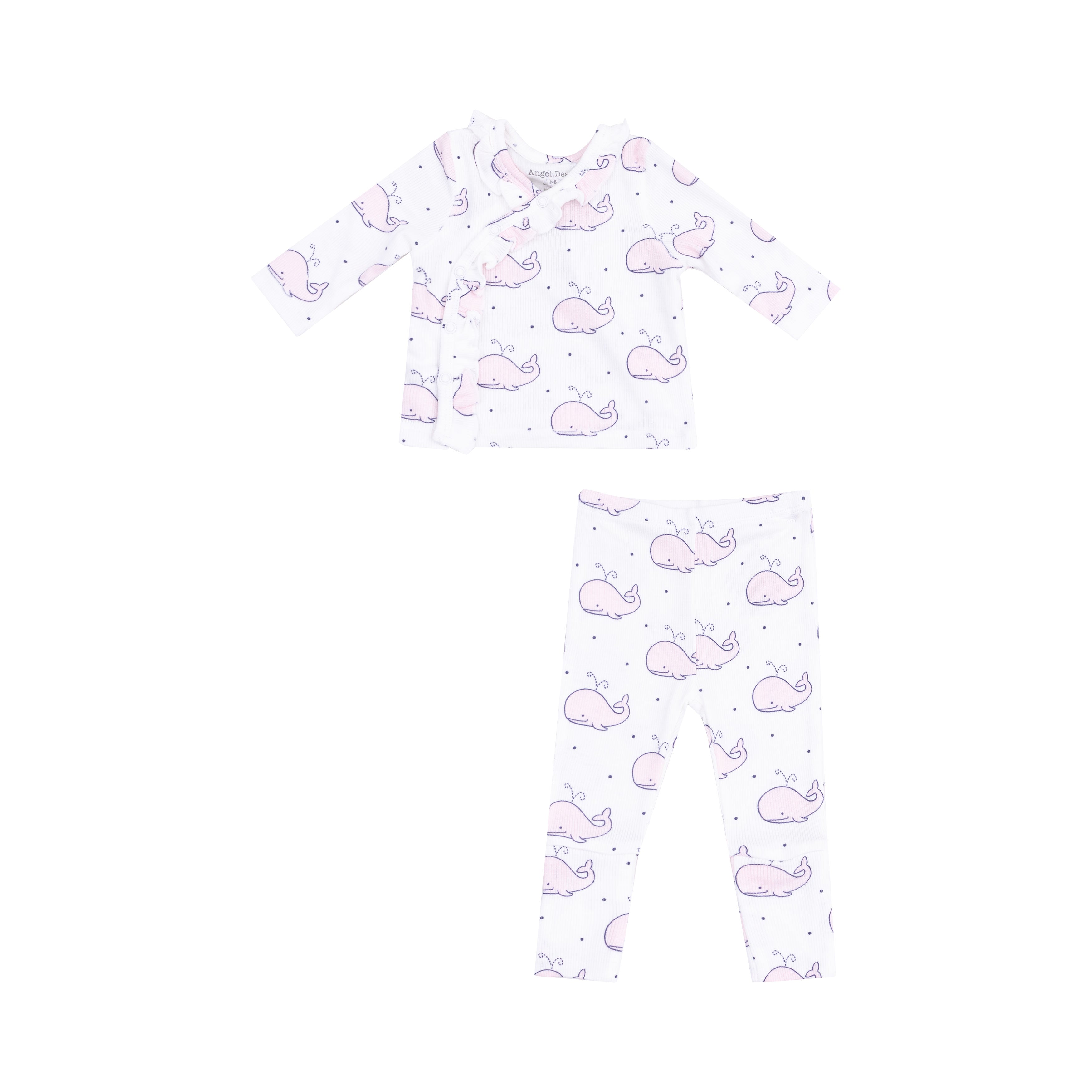 Bubbly Whale Pink Top Set With Pant