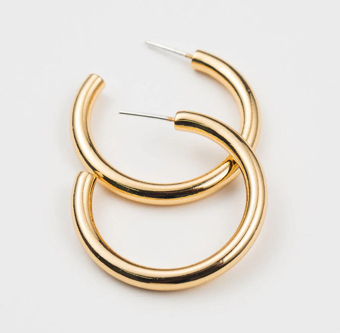 Brenda Grands Chunky Tube Hoops Medium