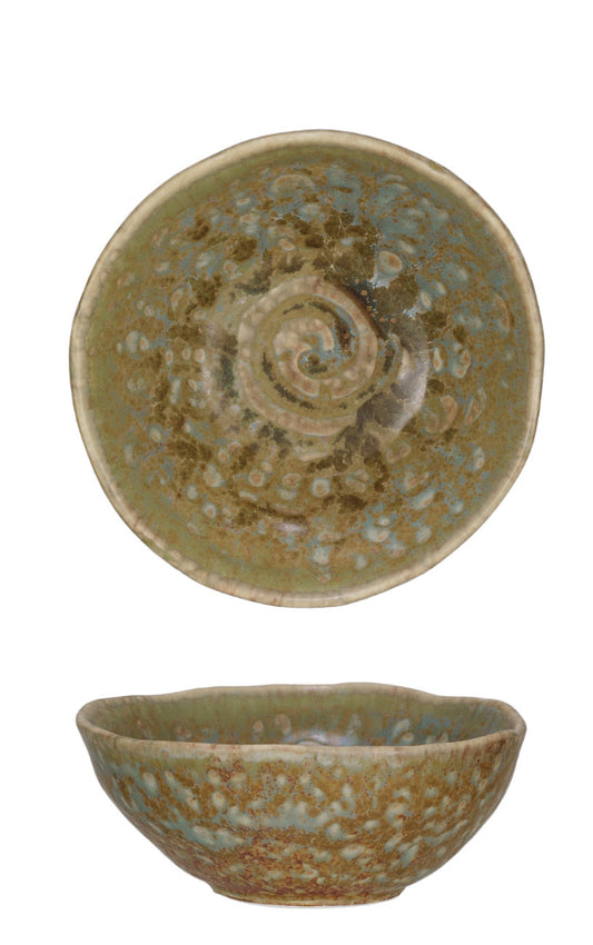 Reactive Stoneware Bowl Blue/Green