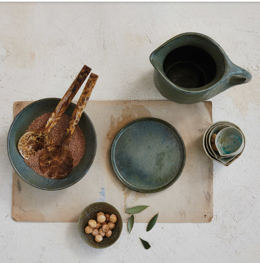 Reactive Stoneware Bowl Blue/Green