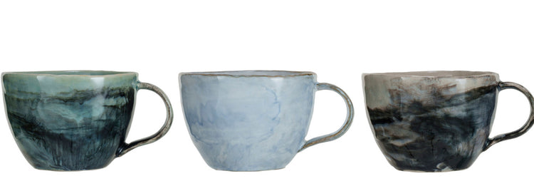 Stoneware Mug with Reactive Glaze 3 colors