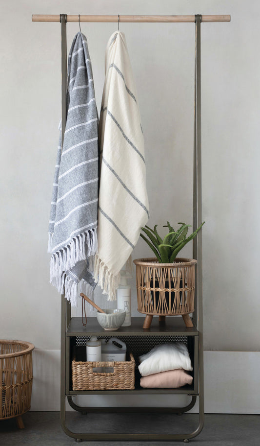 Striped Throw With Fringe 2 Styles