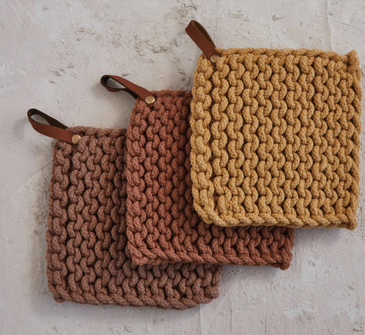 Crocheted Pot Holders Fall Colors