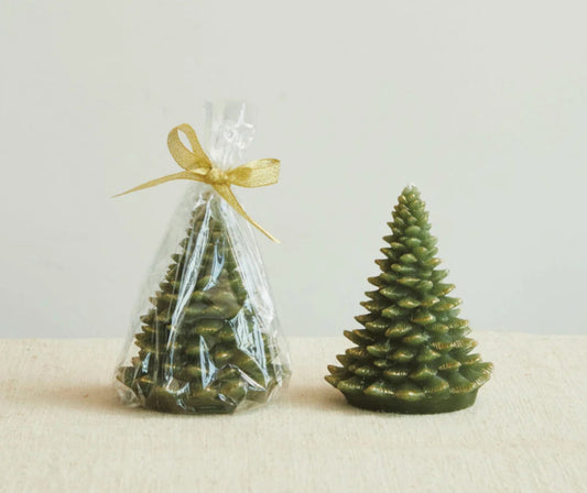 Unscented Tree Shaped Candle Evergreen