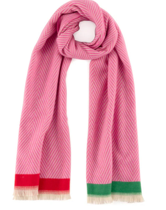 Pink Striped Scarf