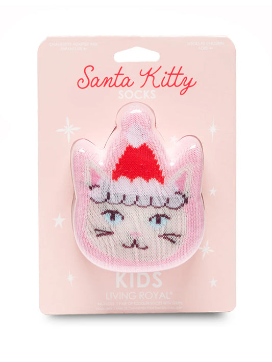 Santa Kitty Kids Socks