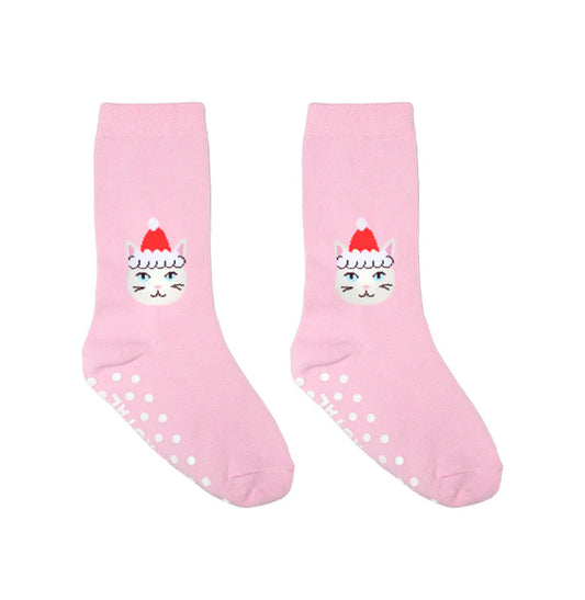 Santa Kitty Kids Socks