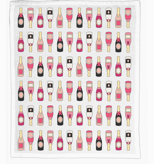 Champagne Bottle Tea Towel