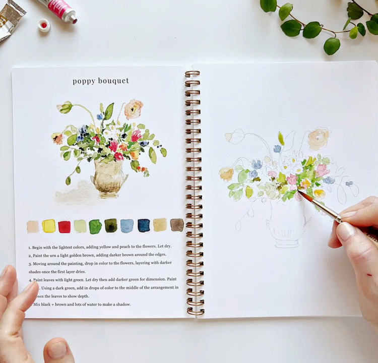 Bouquets Watercolor Workbook