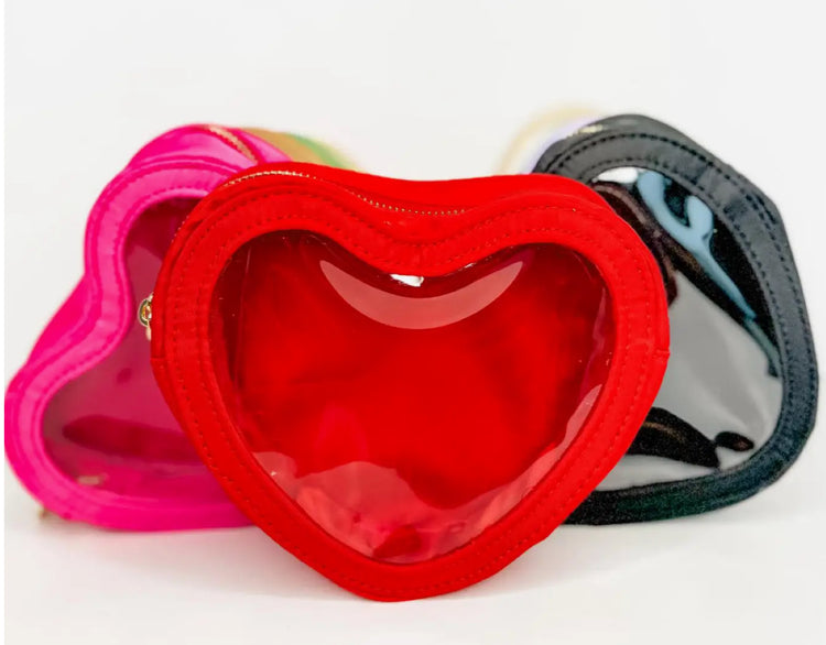 Red Heart Cosmetic Pouch