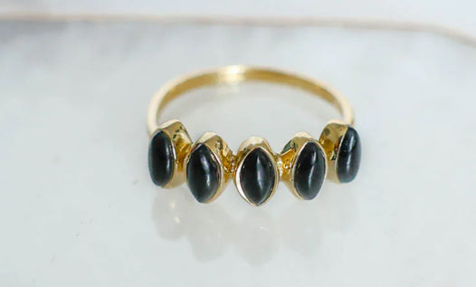 Hudson Ring Black Onyx Gold