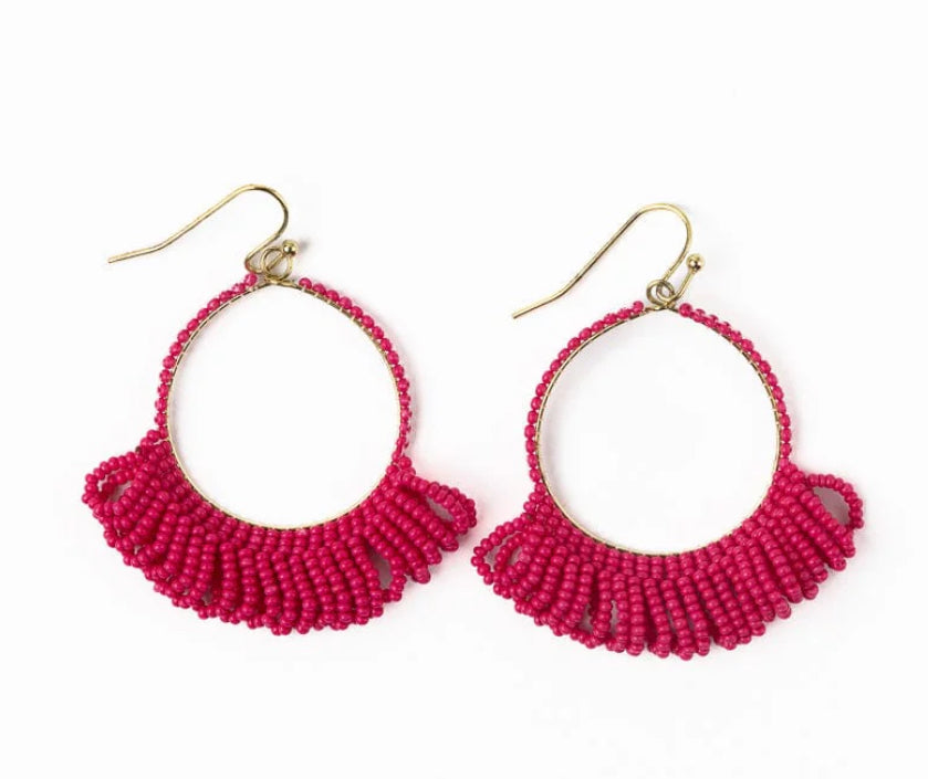 Kendra Fringe Earrings Pink