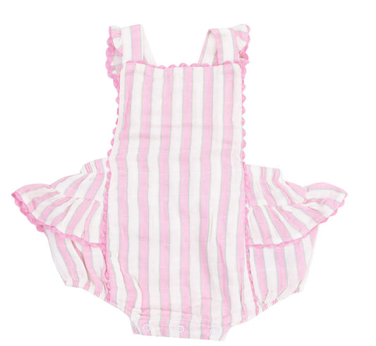 Candy Stripe Ric-Rac Ruffle Sunsuit