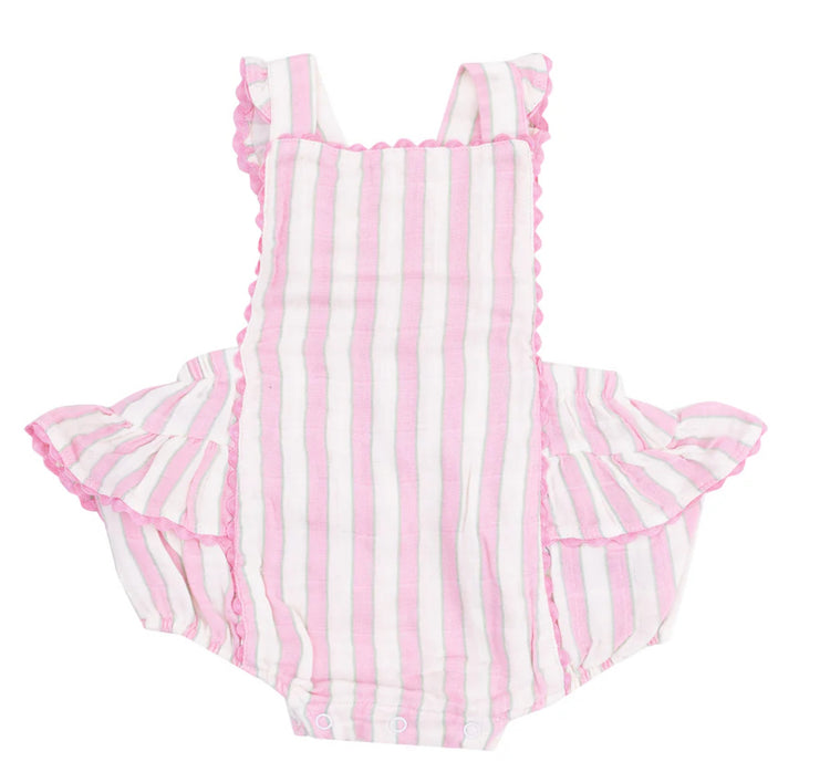 Candy Stripe Ric-Rac Ruffle Sunsuit