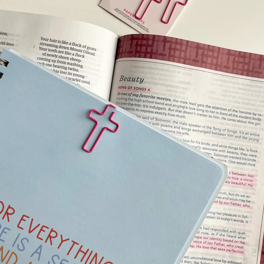 Pink Cross Paperclips