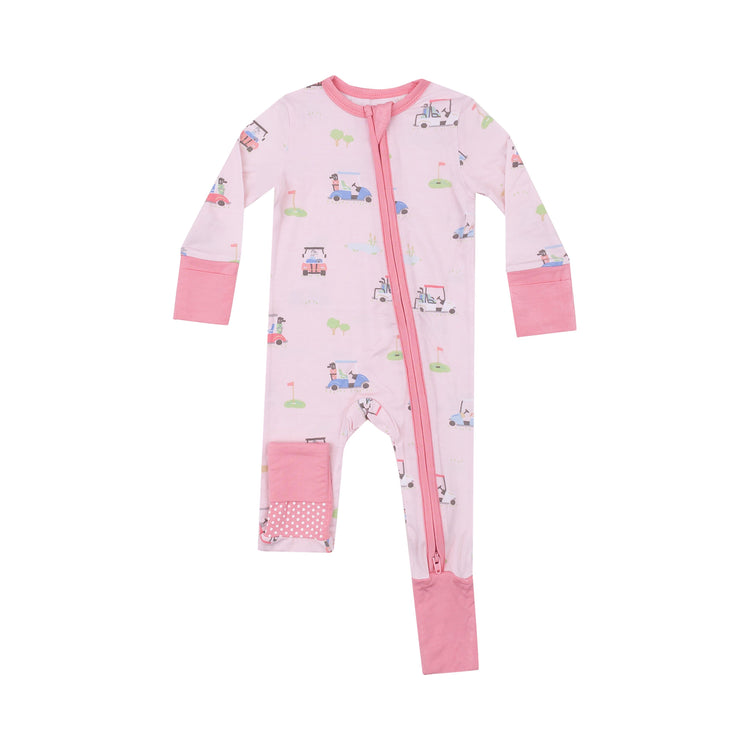 Angel Dear Pink Golf Carts 2 Way Zipper Romper