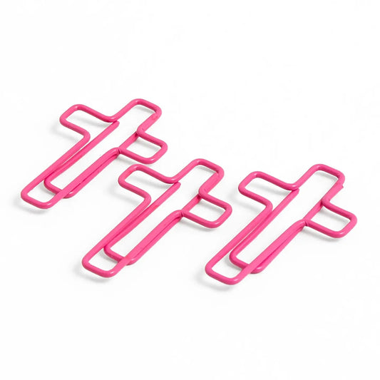 Pink Cross Paperclips